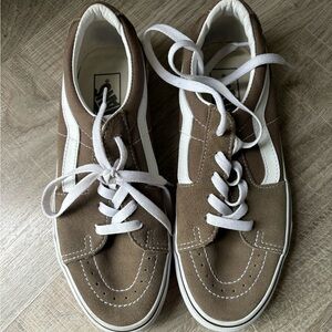 Vans Women's Tan and White Sneakers